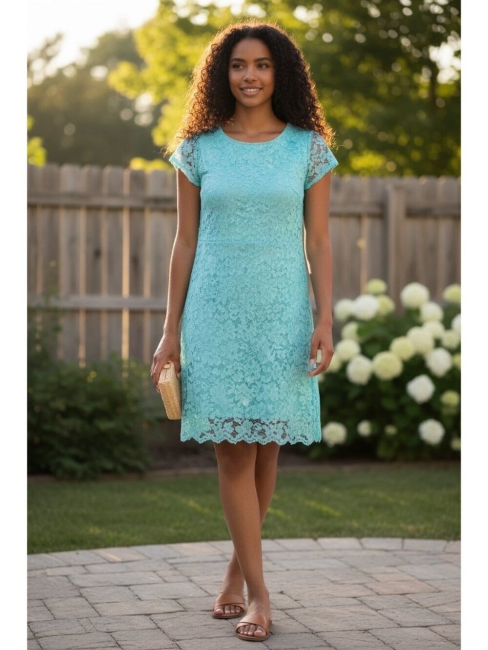 Place Women's Mint Green Lace Dress